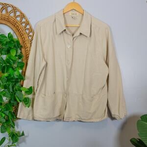 Silk Light Jacket XL Minimalist Beige Layering | Quiet Luxury Soft Autumn